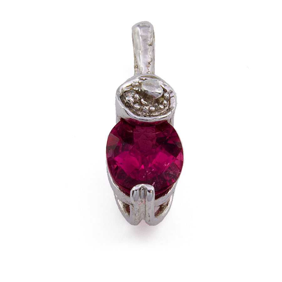 9ct White Gold Tourmaline/ Diamond Pendant